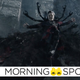 A zombiefied Doctor Strange, flanked by skeletal black arms growing out of his back, summons a cloud of black smoky mass.